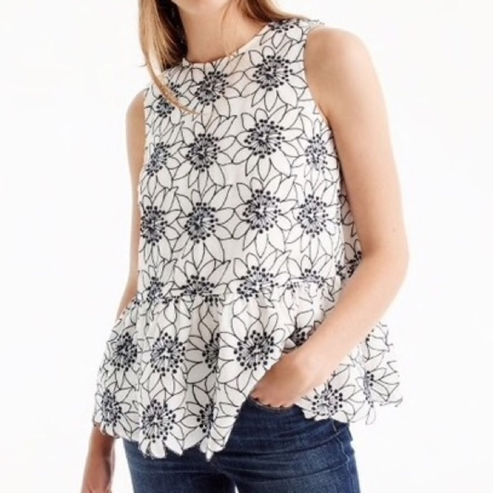 JCrew floral peplum shirt